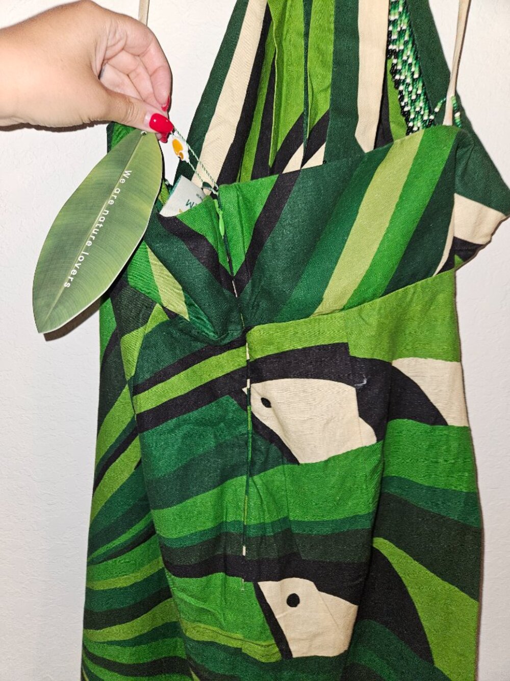 NWT M Farm Rio green toucan tree maxi dress RARE - Picture 12 of 14